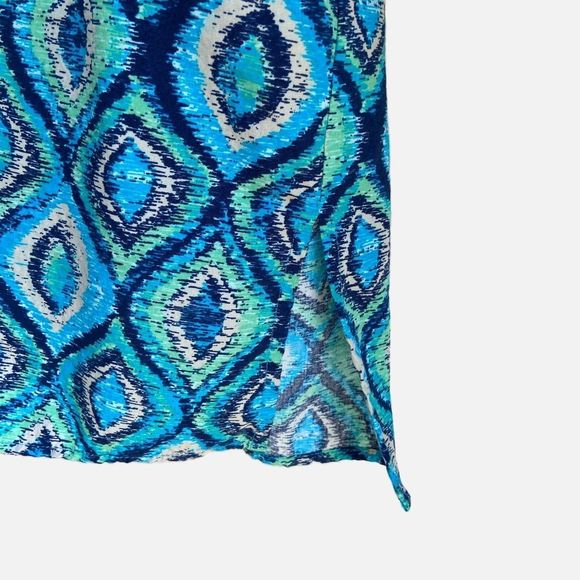 AmberNoon II by Dr. Erum Ilyas | Turquoise Ikat Open-Front Three-Quarter Sleeve - Picture 5 of 8